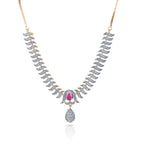 Charms Sparkling AD Jewellery Set with Earrings for Women/Girls (NECK-18)