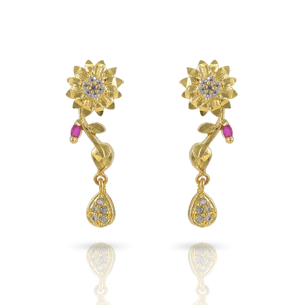 Charms Designer Gold Plated Necklace Set with Earring for Girls/Women (NECK-12)