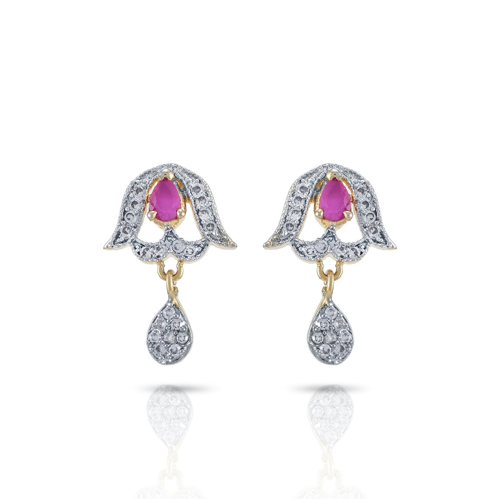 Charms Sparkling AD Jewellery Set with Earrings for Women/Girls (NECK-18)