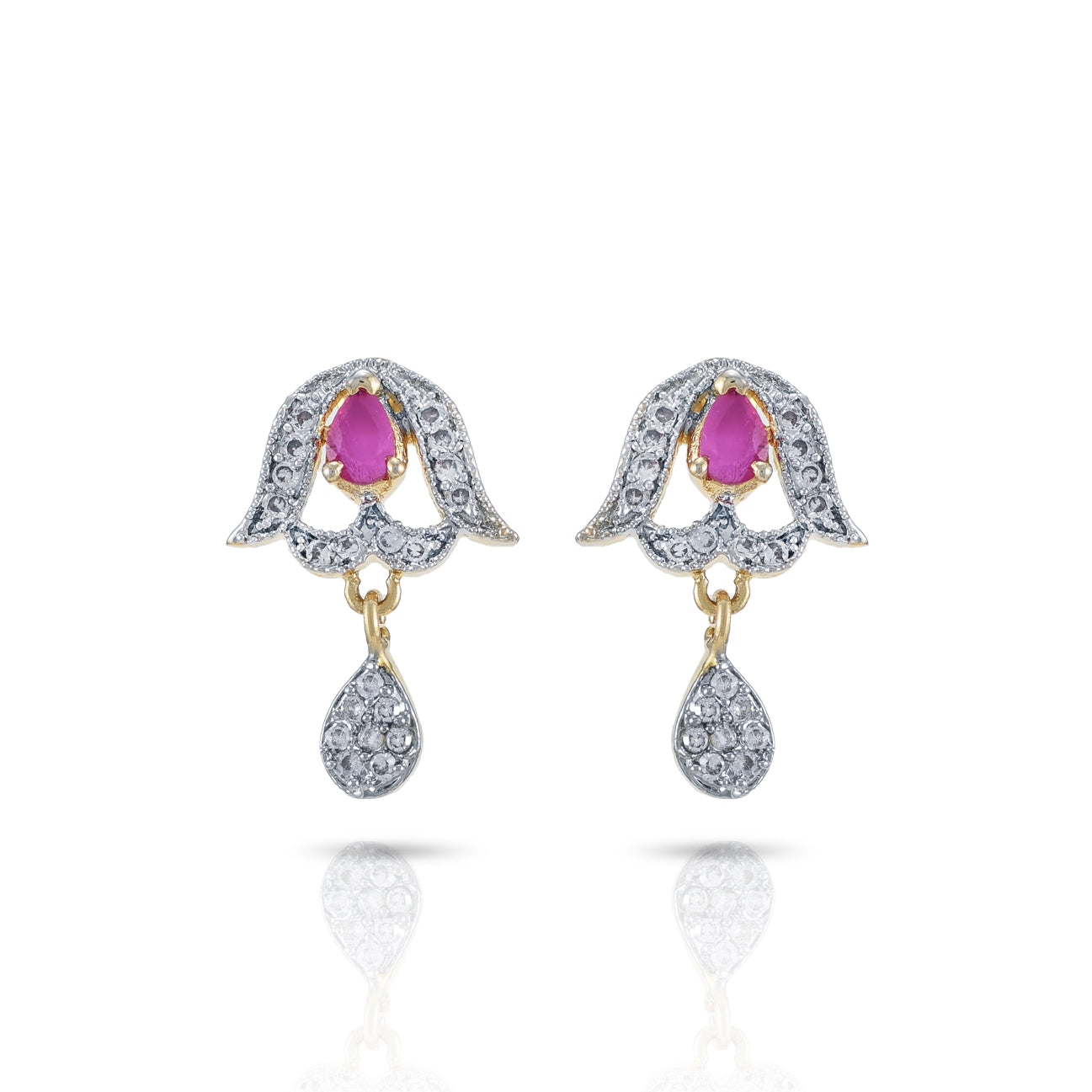 Charms Sparkling AD Jewellery Set with Earrings for Women/Girls (NECK-18)