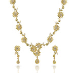 Charms Designer Gold Plated Jewellery Set with Earrings for Women/Girls (NECK-13)
