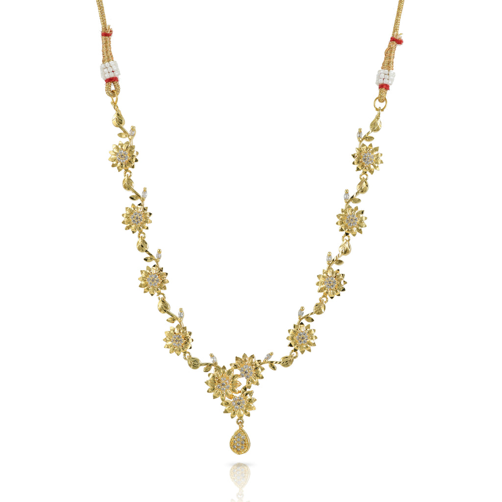 Charms Designer Gold Plated Jewellery Set with Earrings for Women/Girls (NECK-13)