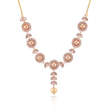 Charms Sparkling Rose Gold AD Jewellery Set with Earrings for Women/Girls (NECK-19)