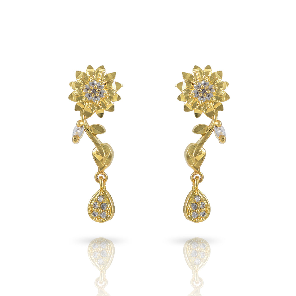 Charms Designer Gold Plated Jewellery Set with Earrings for Women/Girls (NECK-13)