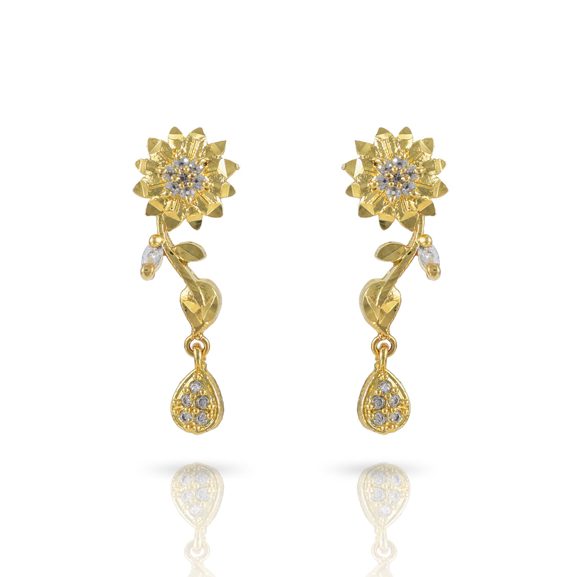 Charms Designer Gold Plated Jewellery Set with Earrings for Women/Girls (NECK-13)