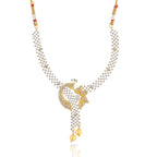 Charms Designer Gold Plated Peacock Jewellery Set with Earrings for Women/Girls (NECK-14)