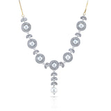 Charms Sparkling Silver AD Jewellery Set with Earrings for Women/Girls (NECK-20)