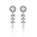 Charms Sparkling Silver AD Jewellery Set with Earrings for Women/Girls (NECK-20)