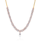 Charms Sparkling Rose Gold AD Jewellery Set with Earrings for Women (NECK-21)