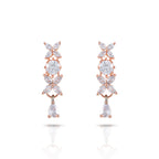 Charms Sparkling Rose Gold AD Jewellery Set with Earrings for Women (NECK-21)