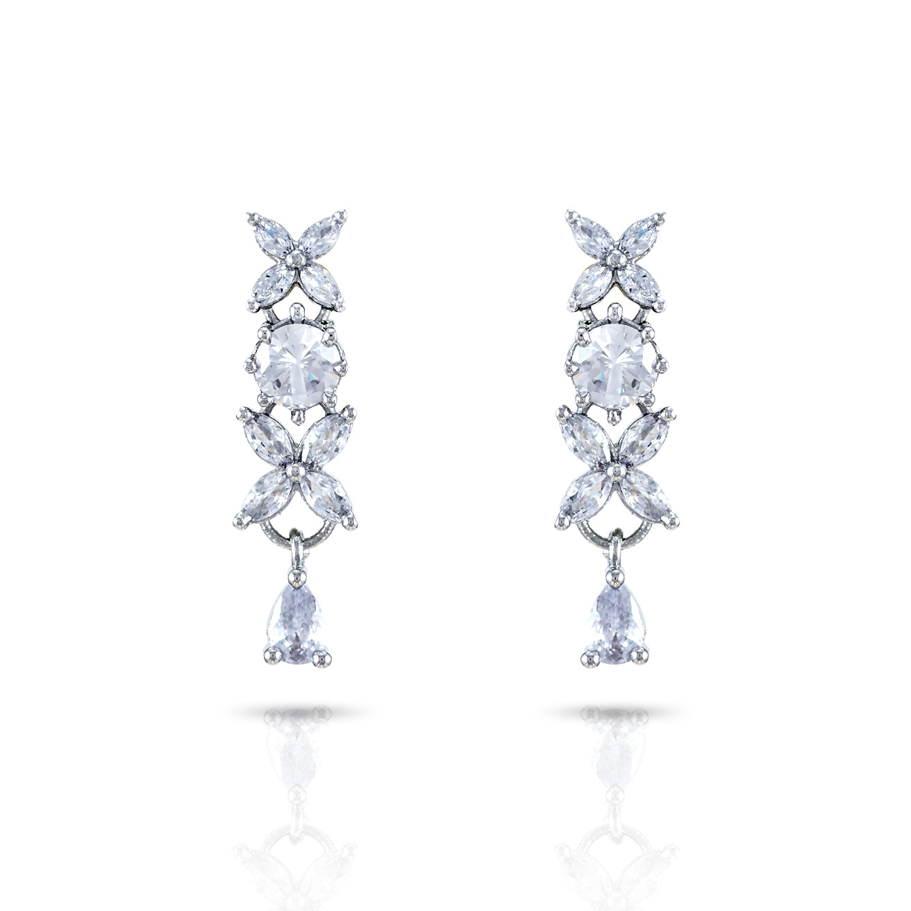 Charms Sparkling AD Jewellery Set with Earrings for Women/Girls (NECK-22)