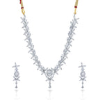 Charms Sparkling AD Jewellery Set with Earrings for Women/Girls (NECK-34)