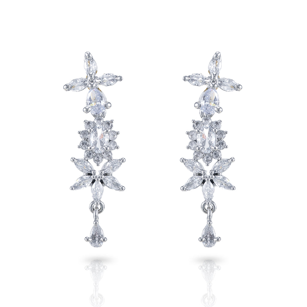 Charms Sparkling AD Jewellery Set with Earrings for Women/Girls (NECK-34)