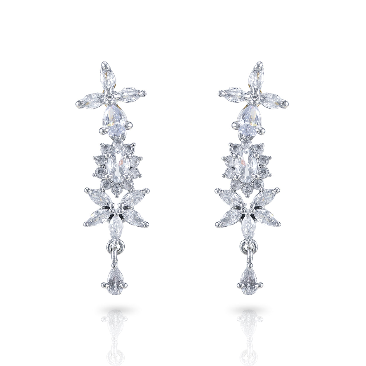 Charms Sparkling AD Jewellery Set with Earrings for Women/Girls (NECK-34)