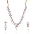 Charms Sparkling AD Jewellery Set with Earrings for Women/Girls (NECK-35)