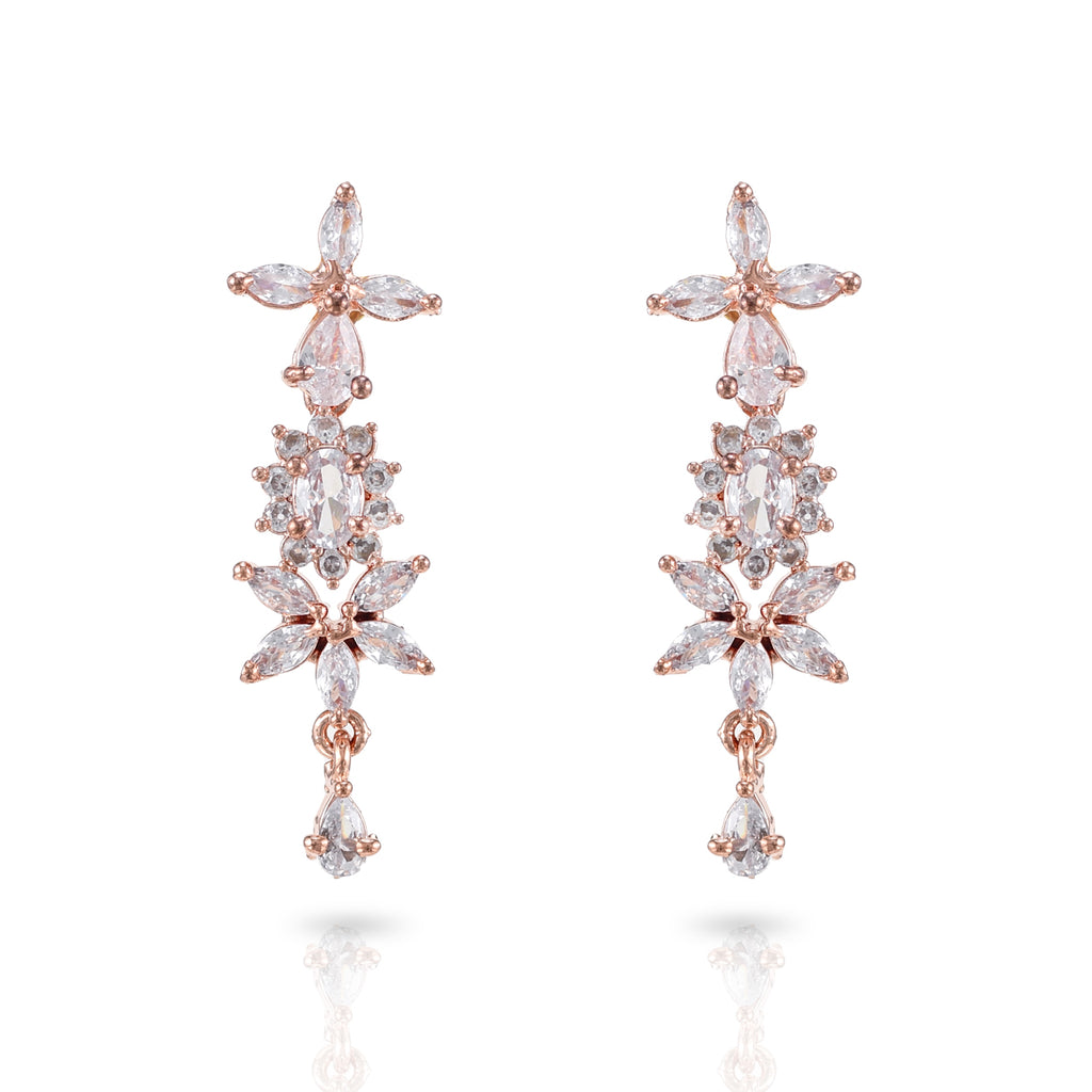 Charms Sparkling AD Jewellery Set with Earrings for Women/Girls (NECK-35)