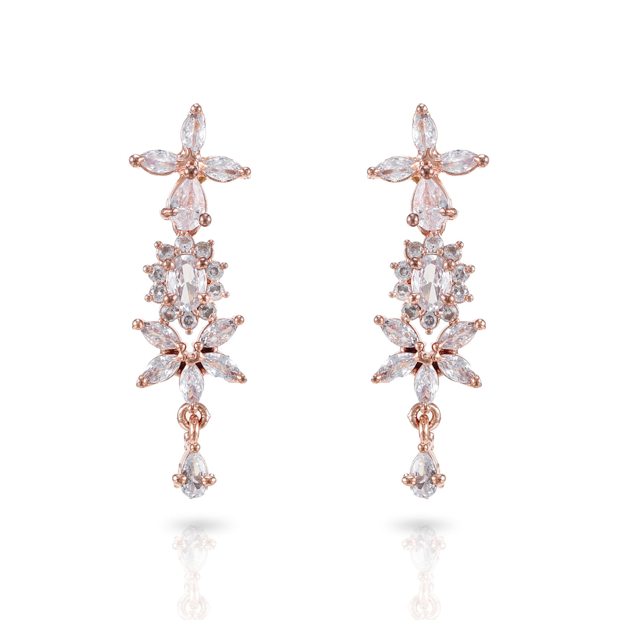 Charms Sparkling AD Jewellery Set with Earrings for Women/Girls (NECK-35)