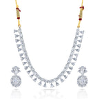 Charms Sparkling AD Jewellery Set with Earrings for Women/Girls (NECK-37)