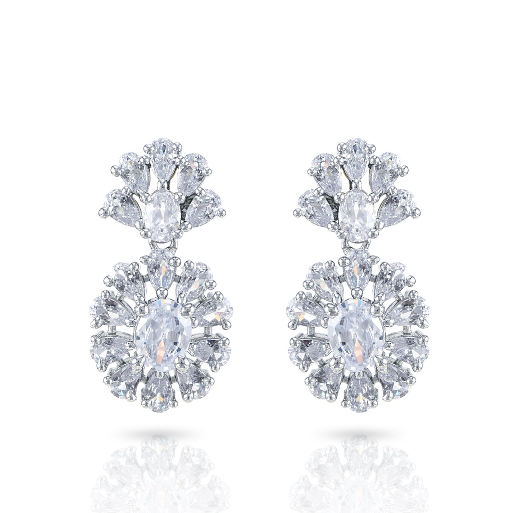 Charms Sparkling AD Jewellery Set with Earrings for Women/Girls (NECK-37)