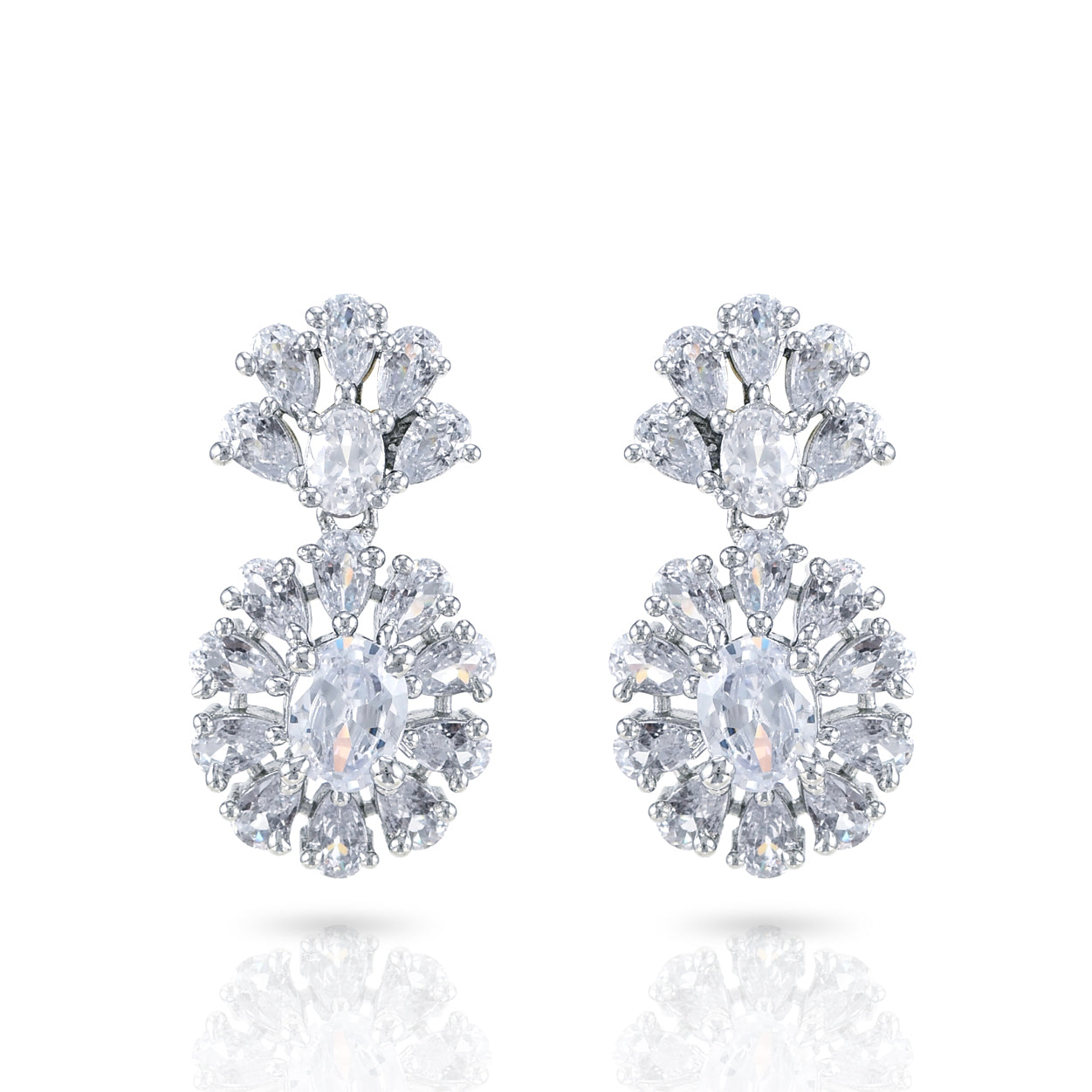Charms Sparkling AD Jewellery Set with Earrings for Women/Girls (NECK-37)