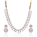 Charms Sparkling AD Jewellery Set with Earrings for Women/Girls (NECK-36)