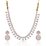 Charms Sparkling AD Jewellery Set with Earrings for Women/Girls (NECK-36)