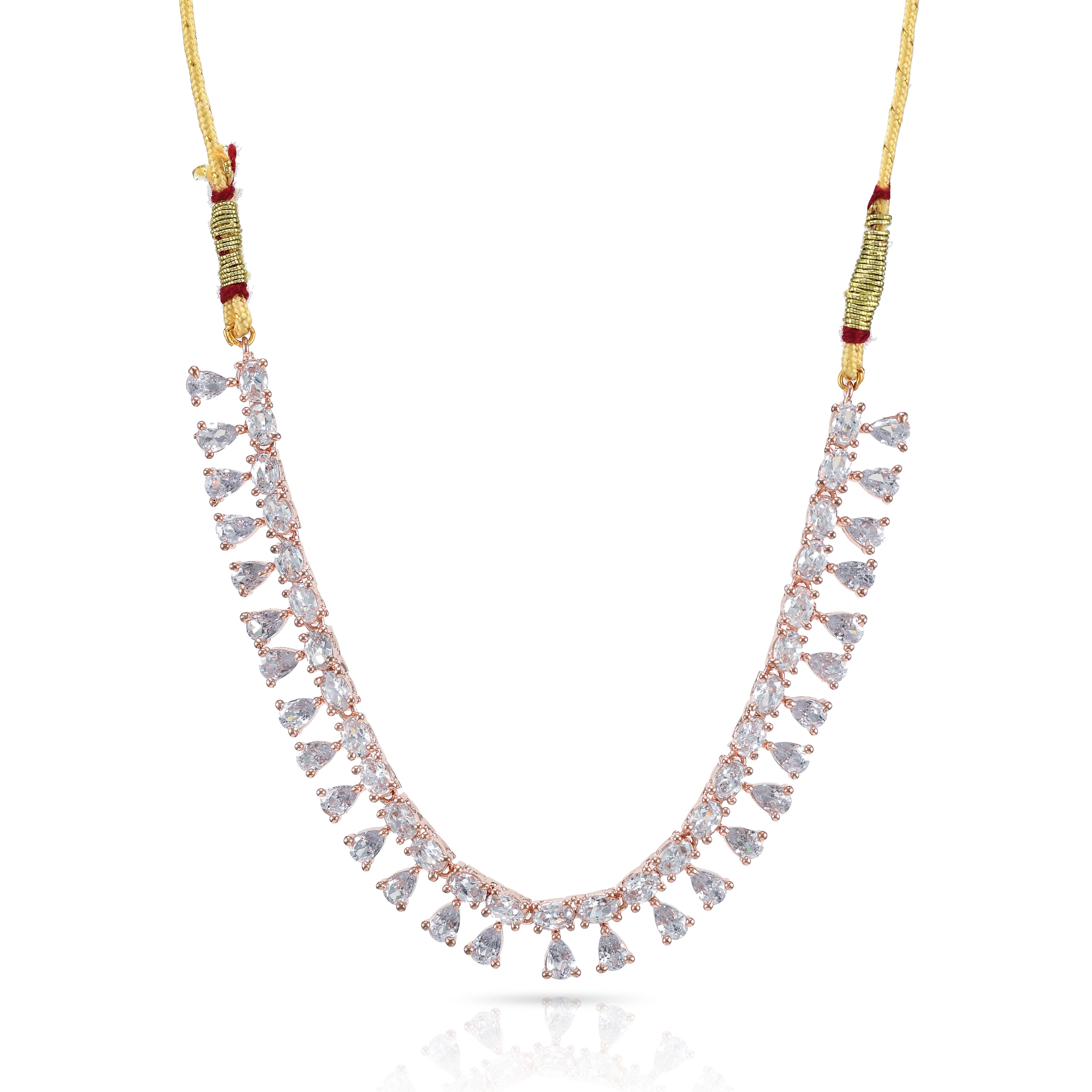 Charms Sparkling AD Jewellery Set with Earrings for Women/Girls (NECK-36)
