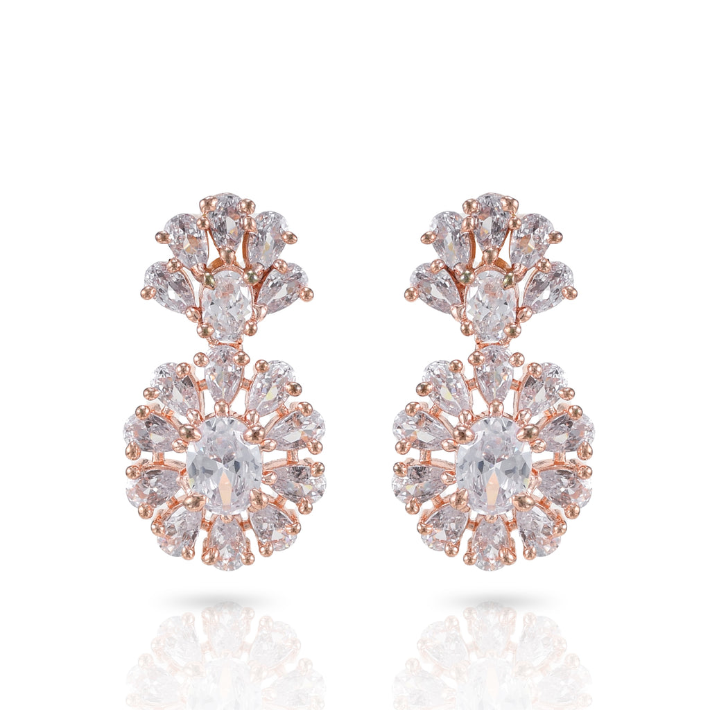 Charms Sparkling AD Jewellery Set with Earrings for Women/Girls (NECK-36)