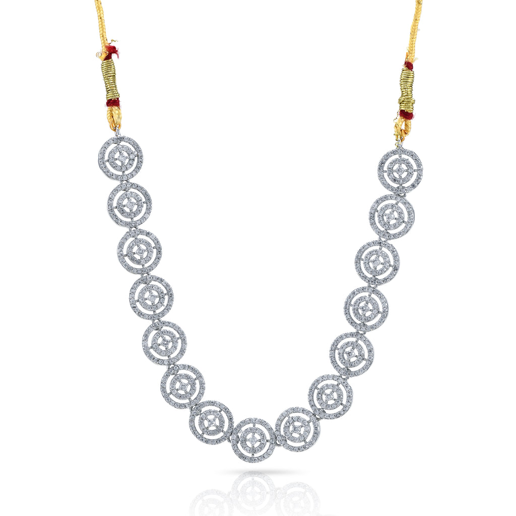 Charms Sparkling AD Jewellery Set with Earrings for Women/Girls (NECK-38)