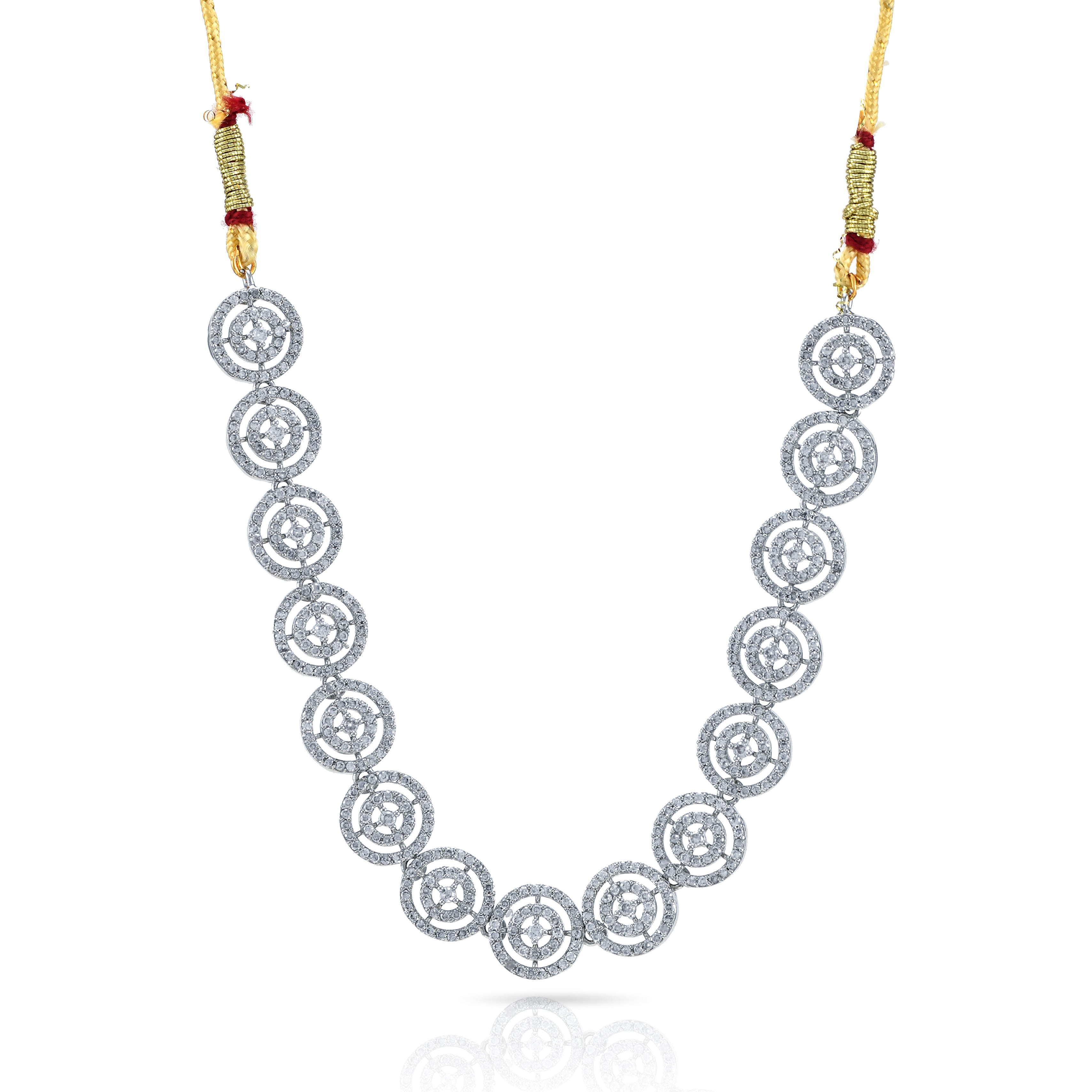 Charms Sparkling AD Jewellery Set with Earrings for Women/Girls (NECK-38)