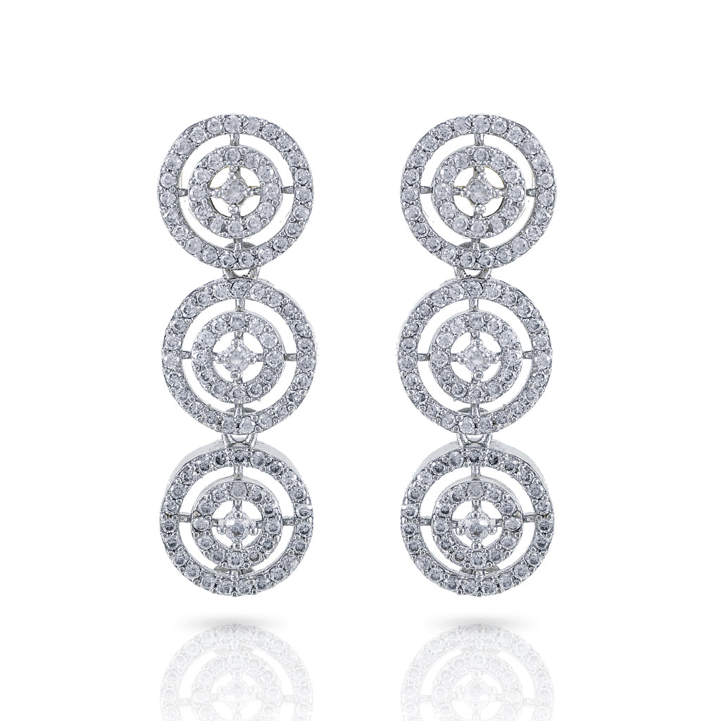 Charms Sparkling AD Jewellery Set with Earrings for Women/Girls (NECK-38)