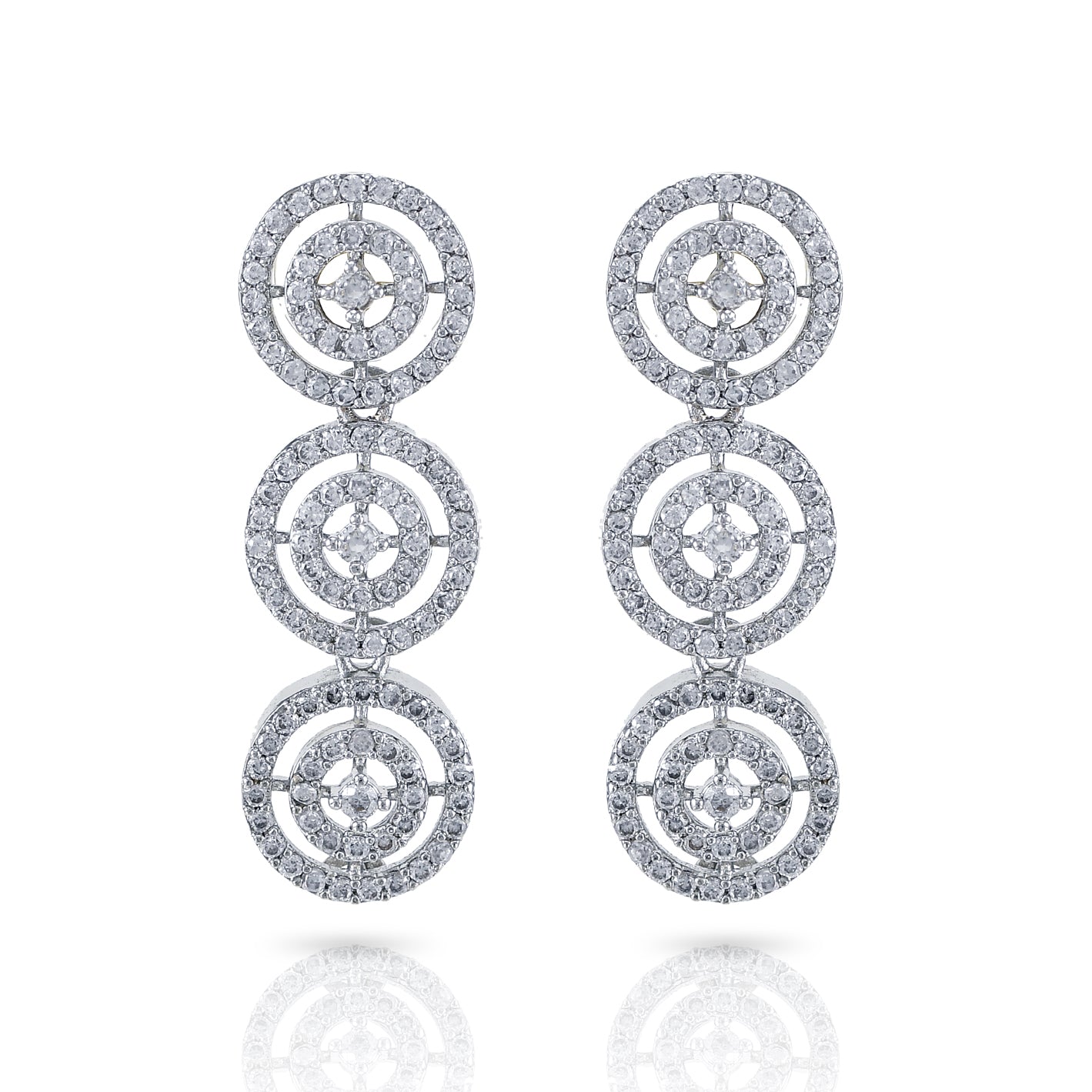 Charms Sparkling AD Jewellery Set with Earrings for Women/Girls (NECK-38)