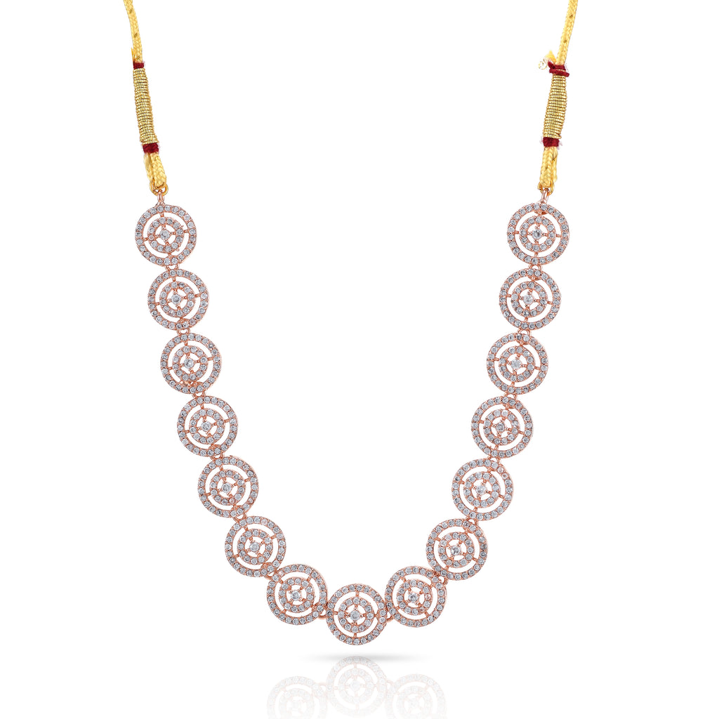 Charms Sparkling AD Jewellery Set with Earrings for Women/Girls (NECK-39)