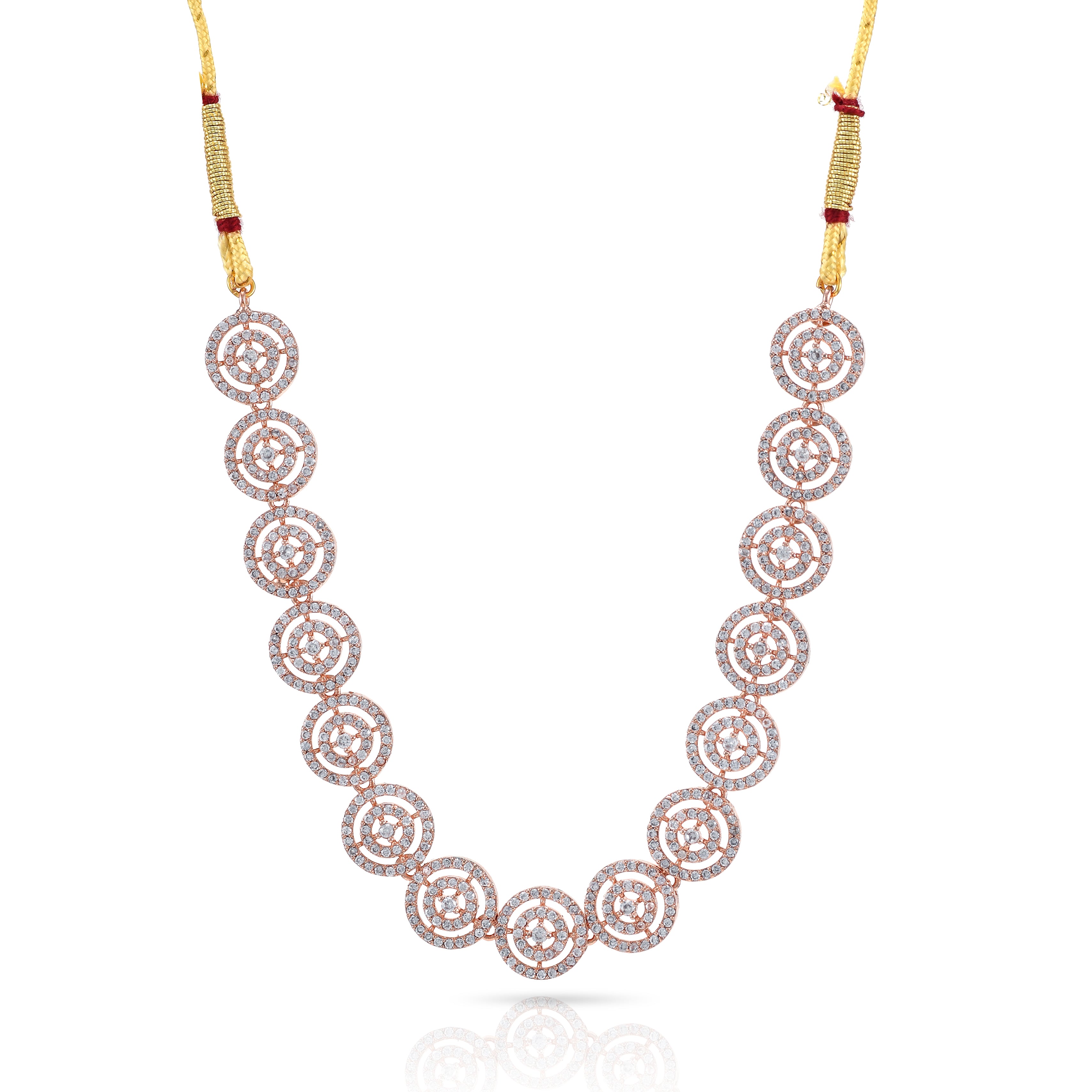 Charms Sparkling AD Jewellery Set with Earrings for Women/Girls (NECK-39)
