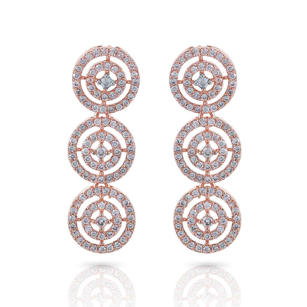 Charms Sparkling AD Jewellery Set with Earrings for Women/Girls (NECK-39)