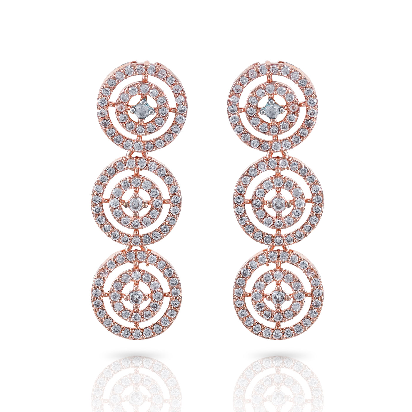 Charms Sparkling AD Jewellery Set with Earrings for Women/Girls (NECK-39)